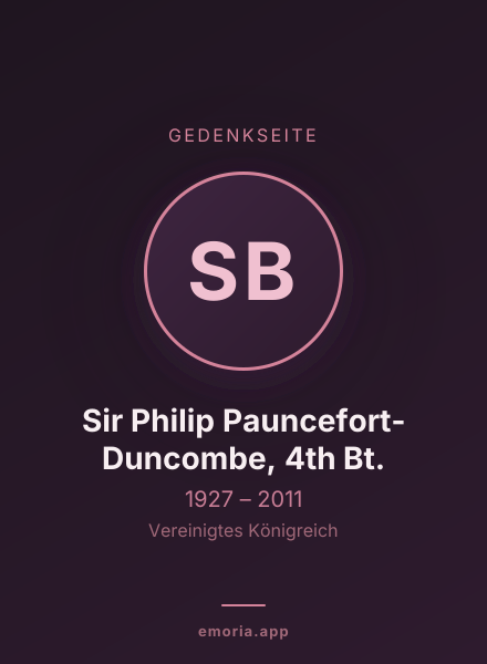 Gedenkportrait von Sir Philip Pauncefort-Duncombe, 4th Bt.