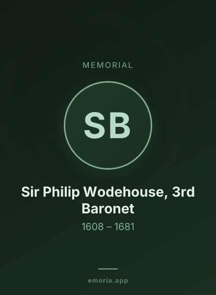 Memorial portrait of Sir Philip Wodehouse, 3rd Baronet