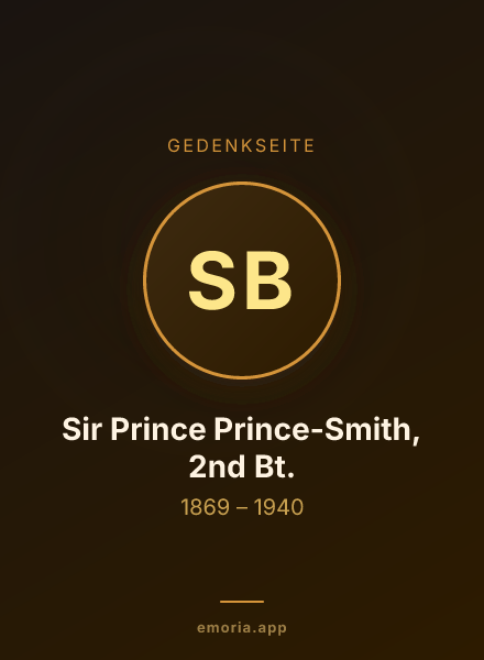 Gedenkportrait von Sir Prince Prince-Smith, 2nd Bt.