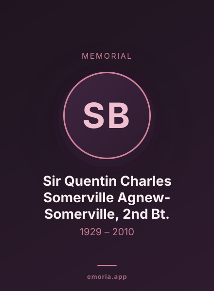 Memorial portrait of Sir Quentin Charles Somerville Agnew-Somerville, 2nd Bt.
