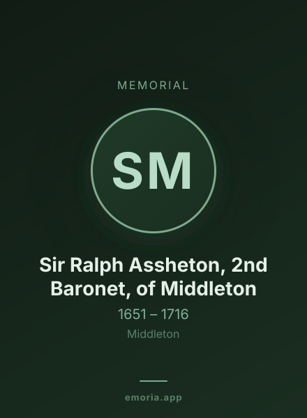 Memorial portrait of Sir Ralph Assheton, 2nd Baronet, of Middleton