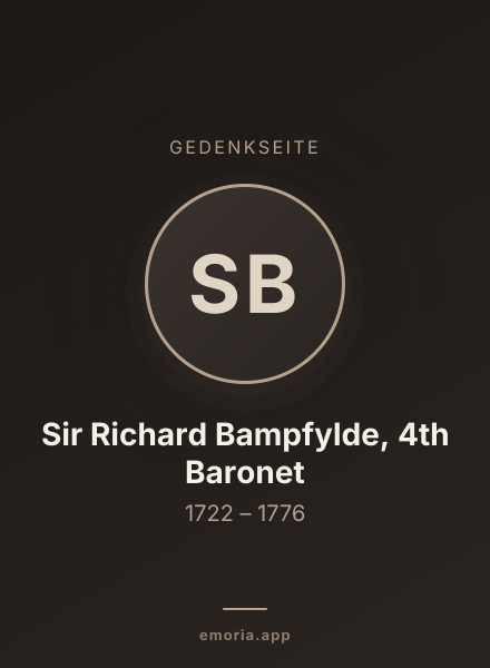Gedenkportrait von Sir Richard Bampfylde, 4th Baronet