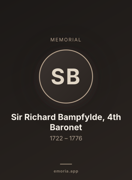 Memorial portrait of Sir Richard Bampfylde, 4th Baronet