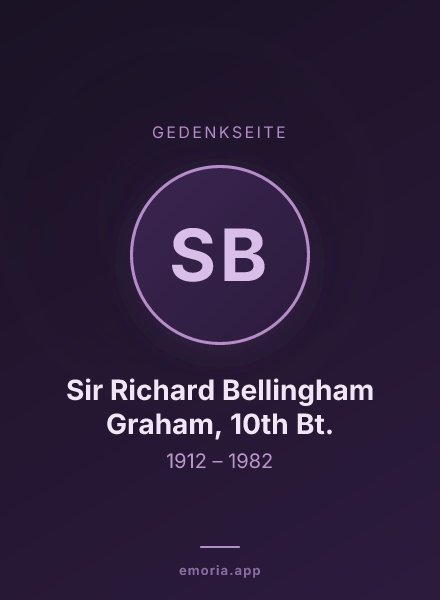 Gedenkportrait von Sir Richard Bellingham Graham, 10th Bt.