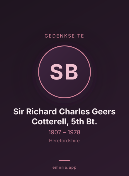 Gedenkportrait von Sir Richard Charles Geers Cotterell, 5th Bt.