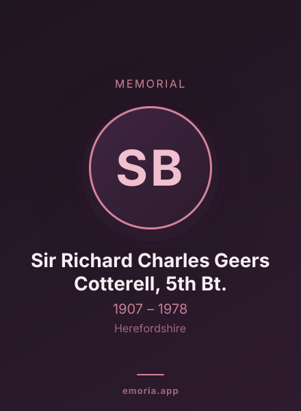 Memorial portrait of Sir Richard Charles Geers Cotterell, 5th Bt.