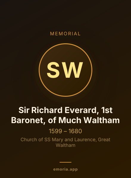 Memorial portrait of Sir Richard Everard, 1st Baronet, of Much Waltham