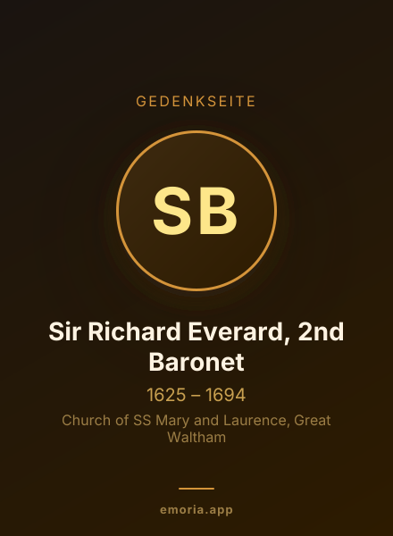 Gedenkportrait von Sir Richard Everard, 2nd Baronet
