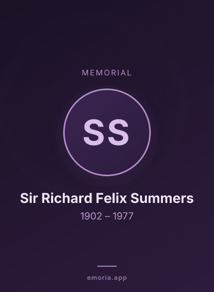 Memorial portrait of Sir Richard Felix Summers
