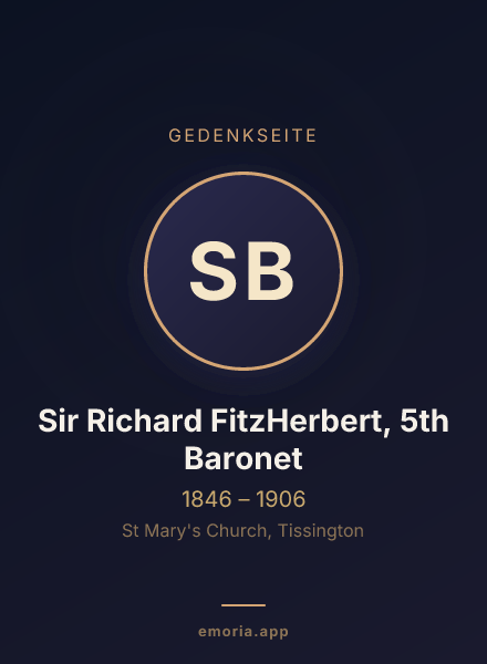 Gedenkportrait von Sir Richard FitzHerbert, 5th Baronet
