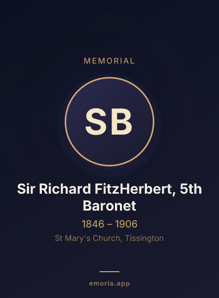 Memorial portrait of Sir Richard FitzHerbert, 5th Baronet
