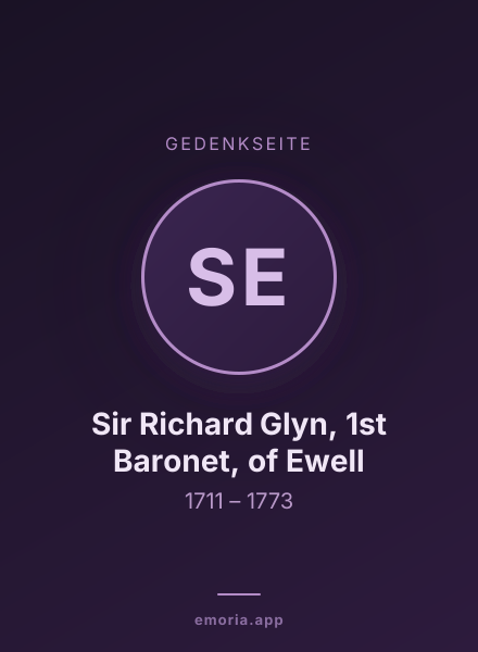 Gedenkportrait von Sir Richard Glyn, 1st Baronet, of Ewell