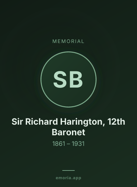 Memorial portrait of Sir Richard Harington, 12th Baronet