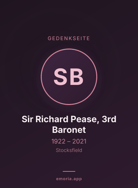 Gedenkportrait von Sir Richard Pease, 3rd Baronet