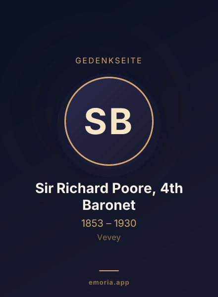 Gedenkportrait von Sir Richard Poore, 4th Baronet