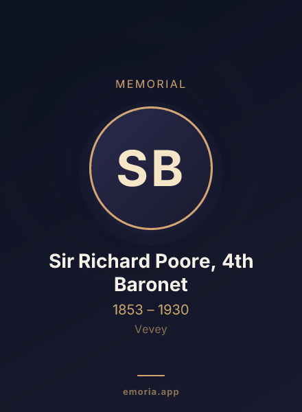 Memorial portrait of Sir Richard Poore, 4th Baronet