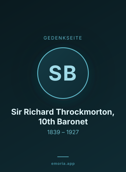 Gedenkportrait von Sir Richard Throckmorton, 10th Baronet