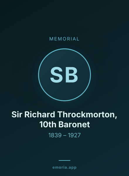 Memorial portrait of Sir Richard Throckmorton, 10th Baronet