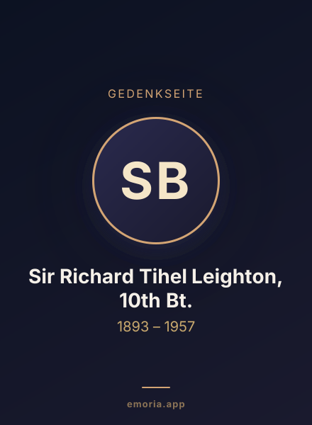 Gedenkportrait von Sir Richard Tihel Leighton, 10th Bt.