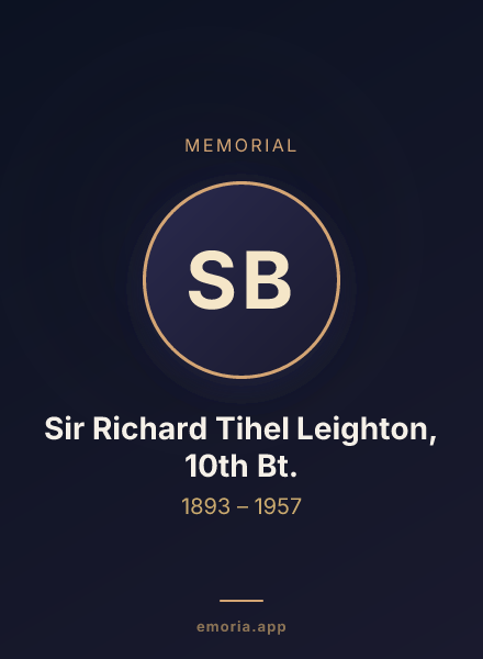 Memorial portrait of Sir Richard Tihel Leighton, 10th Bt.