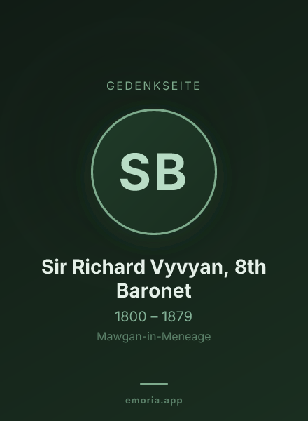 Gedenkportrait von Sir Richard Vyvyan, 8th Baronet