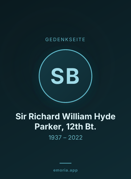 Gedenkportrait von Sir Richard William Hyde Parker, 12th Bt.