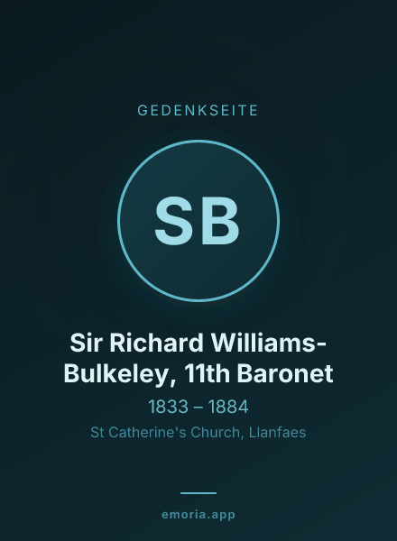 Gedenkportrait von Sir Richard Williams-Bulkeley, 11th Baronet