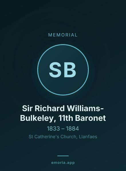 Memorial portrait of Sir Richard Williams-Bulkeley, 11th Baronet