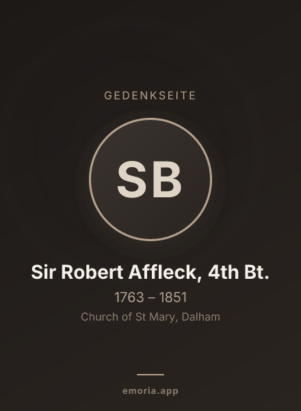 Gedenkportrait von Sir Robert Affleck, 4th Bt.