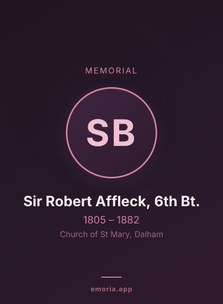 Memorial portrait of Sir Robert Affleck, 6th Bt.