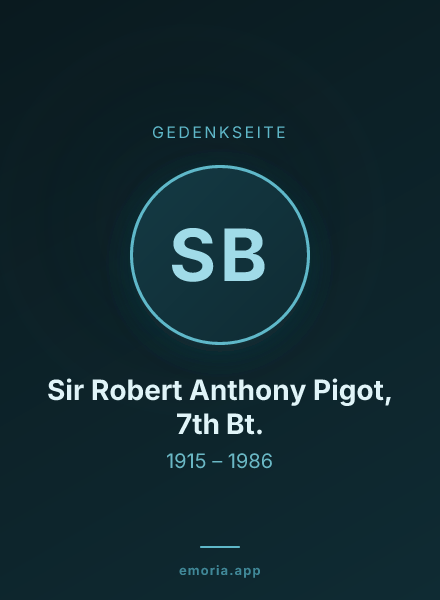 Gedenkportrait von Sir Robert Anthony Pigot, 7th Bt.