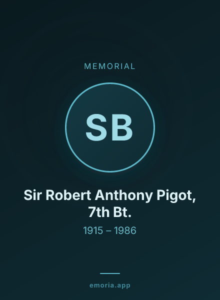 Memorial portrait of Sir Robert Anthony Pigot, 7th Bt.