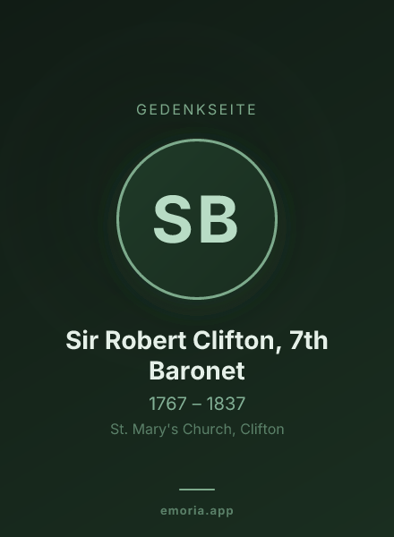 Gedenkportrait von Sir Robert Clifton, 7th Baronet