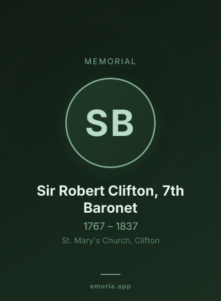 Memorial portrait of Sir Robert Clifton, 7th Baronet