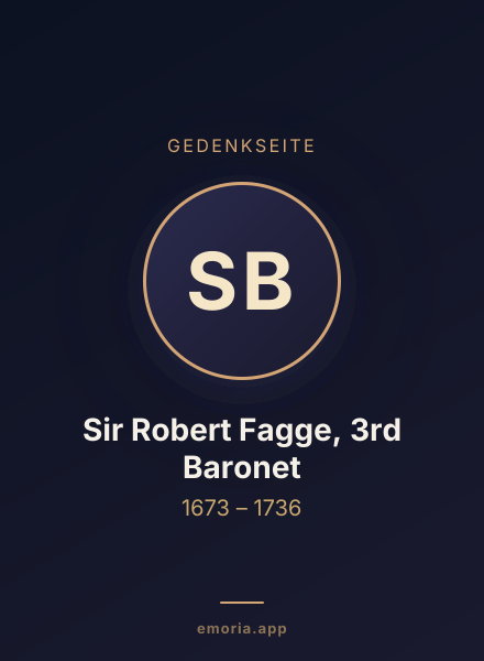 Gedenkportrait von Sir Robert Fagge, 3rd Baronet