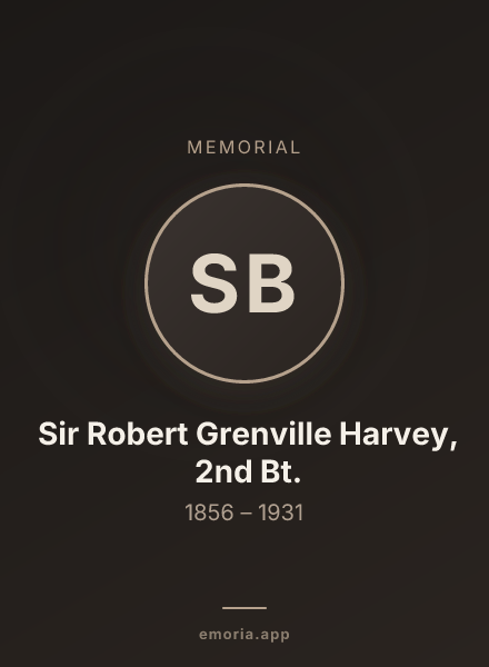 Memorial portrait of Sir Robert Grenville Harvey, 2nd Bt.