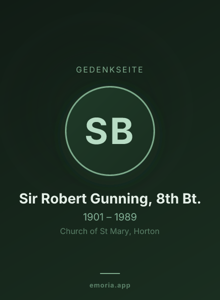 Gedenkportrait von Sir Robert Gunning, 8th Bt.
