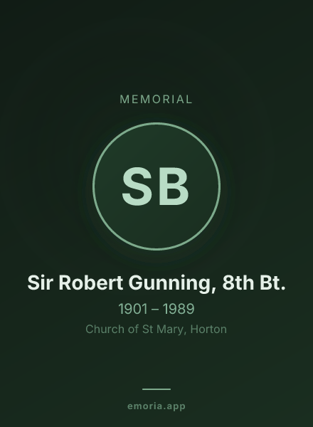 Memorial portrait of Sir Robert Gunning, 8th Bt.