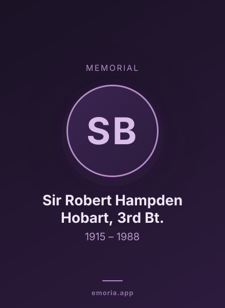 Memorial portrait of Sir Robert Hampden Hobart, 3rd Bt.