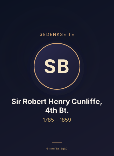 Gedenkportrait von Sir Robert Henry Cunliffe, 4th Bt.