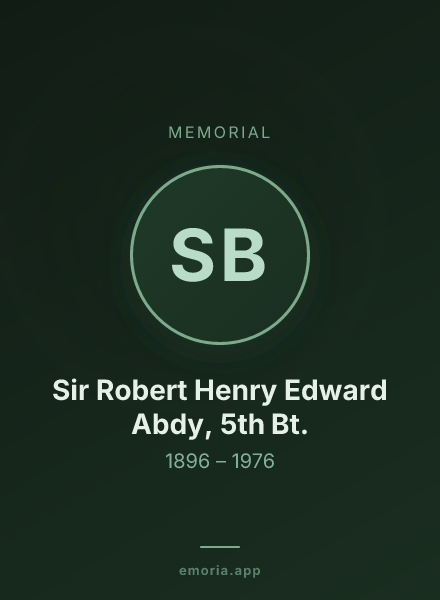 Memorial portrait of Sir Robert Henry Edward Abdy, 5th Bt.
