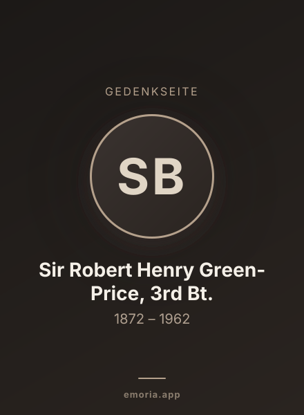 Gedenkportrait von Sir Robert Henry Green-Price, 3rd Bt.
