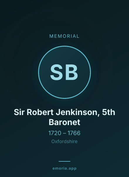 Memorial portrait of Sir Robert Jenkinson, 5th Baronet