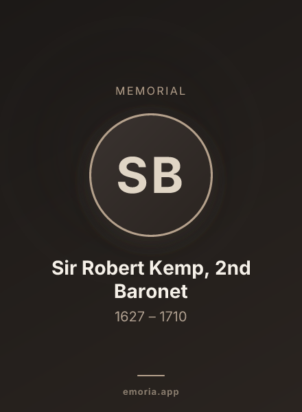 Memorial portrait of Sir Robert Kemp, 2nd Baronet