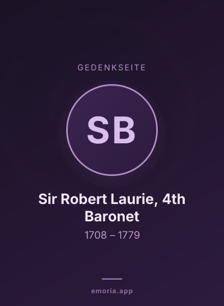 Gedenkportrait von Sir Robert Laurie, 4th Baronet