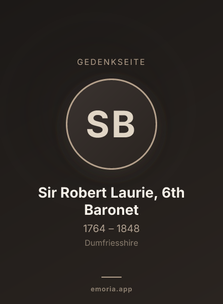 Gedenkportrait von Sir Robert Laurie, 6th Baronet