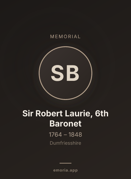Memorial portrait of Sir Robert Laurie, 6th Baronet