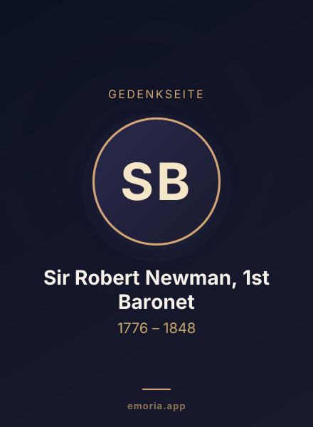 Gedenkportrait von Sir Robert Newman, 1st Baronet