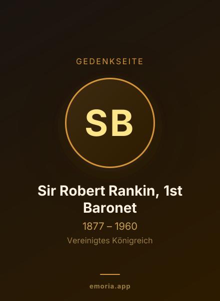 Gedenkportrait von Sir Robert Rankin, 1st Baronet