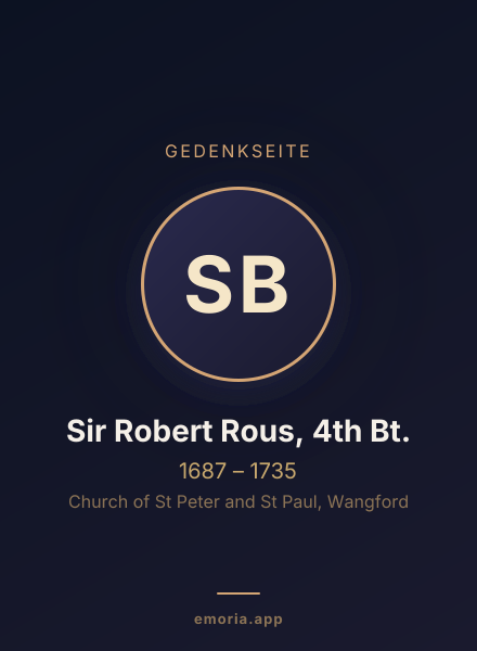 Gedenkportrait von Sir Robert Rous, 4th Bt.